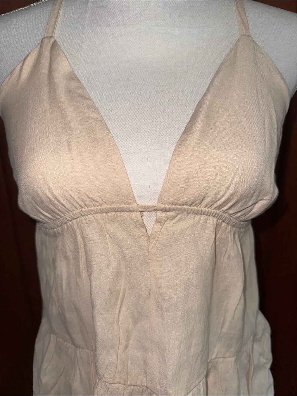 GLG Cream Spaghetti-Strap Ruffle Tank Top - Picture 2 of 5